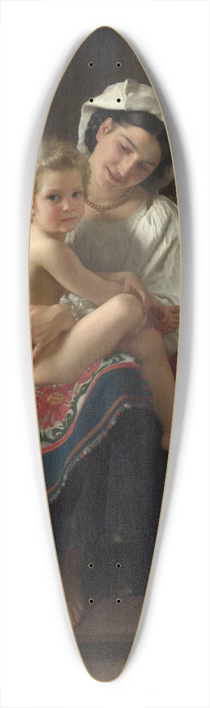 William Bouguereau - Young Mother Gazing at Her Child 39.3 inch art pintail longboard deck