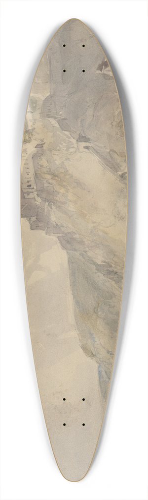 William Callow - Rheinfels and St. Goar 39.3 inch art pintail longboard deck