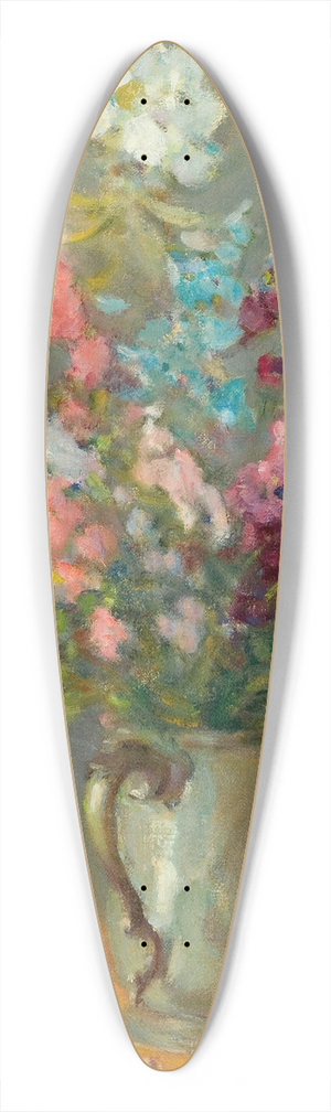 William Chadwick - Pewter Mug with Delphiniums 39.3 inch art pintail longboard deck William Chadwick - Pewter Mug with Delphiniums 39.3 inch art pintail longboard deck