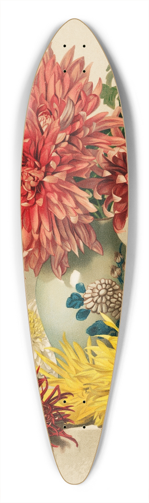 William Duffield - Chrysanthemums 39.3 inch art pintail longboard deck