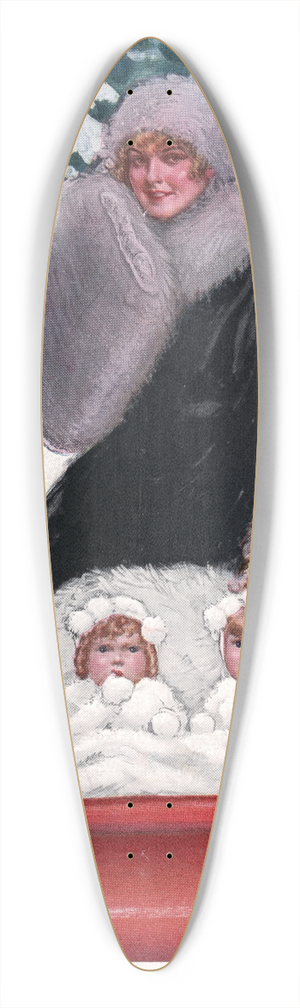 William Ely Hill - Made in America 39.3 inch art pintail longboard deck