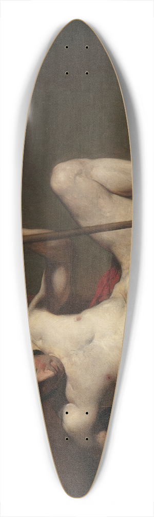 William Etty - Male Nude Leaning on Staff 39.3 inch art pintail longboard deck