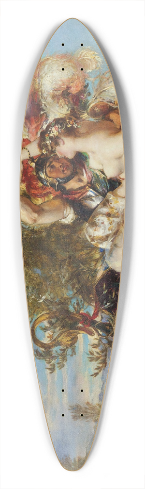 William Etty - Phaedria and Cymochles 39.3 inch art pintail longboard deck