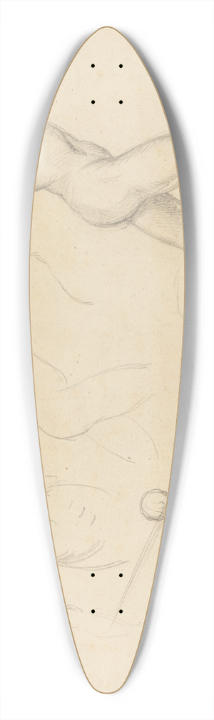 William Etty - Studies of Men Running 39.3 inch art pintail longboard deck