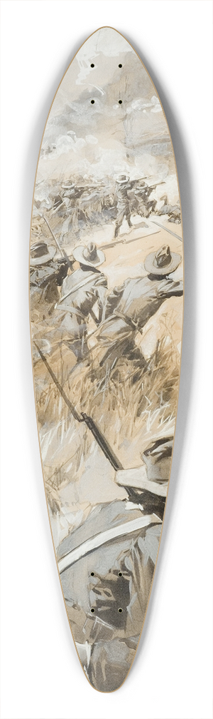 William Gilbert Gaul - Spanish-American War Scene 39.3 inch art pintail longboard deck