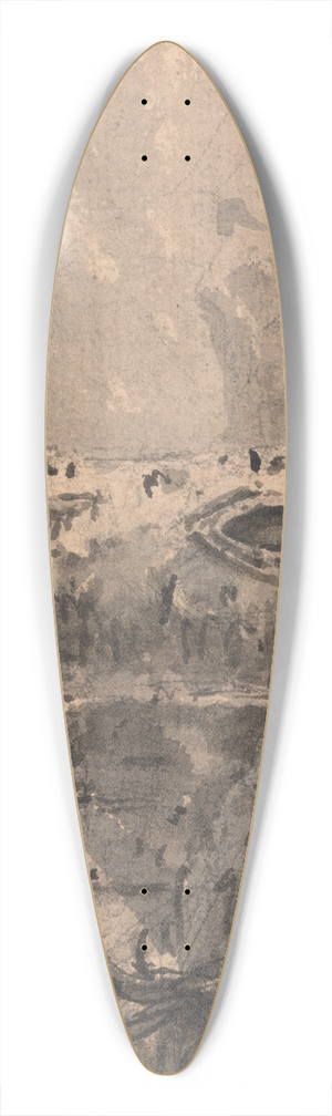 William Gilpin - Landscape with a Ruined Castle 39.3 inch art pintail longboard deck William Gilpin - Landscape with a Ruined Castle 39.3 inch art pintail longboard deck