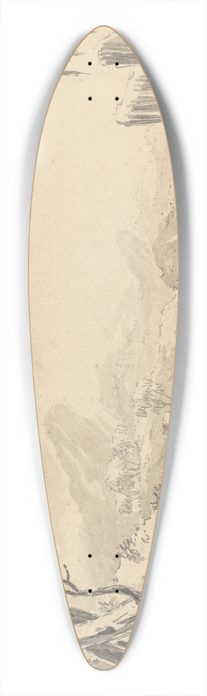 William Gilpin - Landscape with Castle on Riverbank 39.3 inch art pintail longboard deck