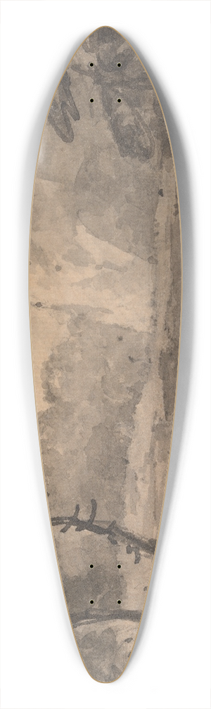 William Gilpin - Landscape with Three Figures on a Road 39.3 inch art pintail longboard deck William Gilpin - Landscape with Three Figures on a Road 39.3 inch art pintail longboard deck
