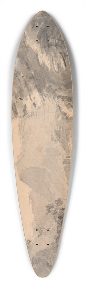 William Gilpin - Mountainous Landscape with Rocky Crag at Right 39.3 inch art pintail longboard deck