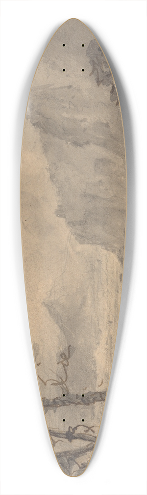 William Gilpin - Mountainous Landscape with Trees  High Crags to the Right 39.3 inch art pintail longboard deck