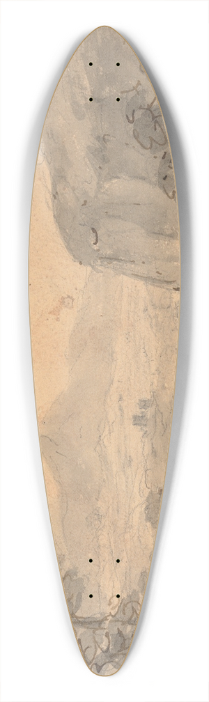 William Gilpin - Mountainous Landscape with Two Figures overlooking a Lake 39.3 inch art pintail longboard deck