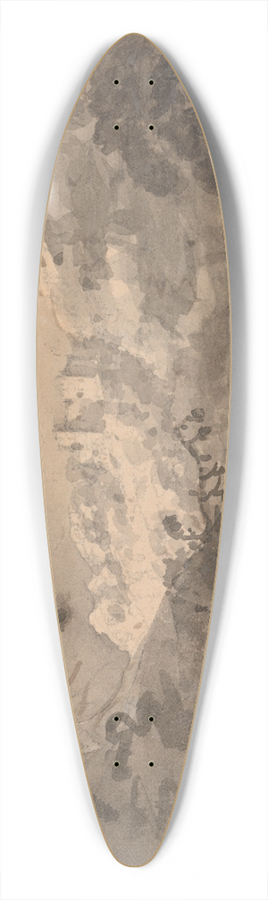 William Gilpin - Two Figures on a Road with Castle in Center Distance 39.3 inch art pintail longboard deck
