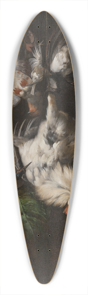 William Gouw Ferguson - Still life with a white rooster 39.3 inch art pintail longboard deck William Gouw Ferguson - Still life with a white rooster 39.3 inch art pintail longboard deck