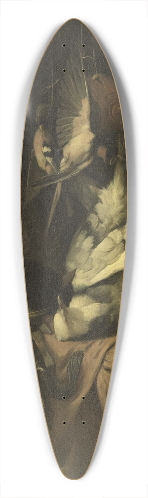William Gouw Ferguson - Still Life with Birds and Implements of the Hunt 39.3 inch art pintail longboard deck William Gouw Ferguson - Still Life with Birds and Implements of the Hunt 39.3 inch art pintail longboard deck
