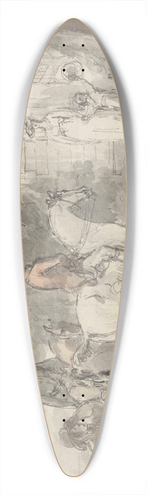 William Hamilton - The Return from Coursing 39.3 inch art pintail longboard deck