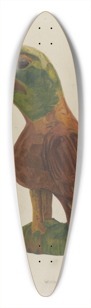 William H. Edwards - Pa. German Carved Bird 39.3 inch art pintail longboard deck