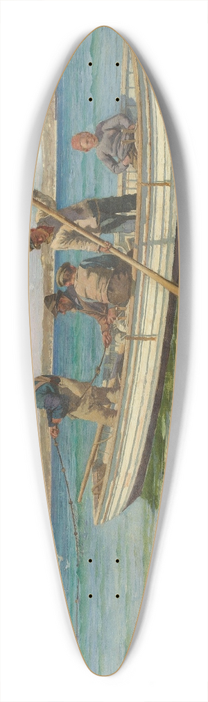 William Henry Bartlett - Hauling in the nets 39.3 inch art pintail longboard deck