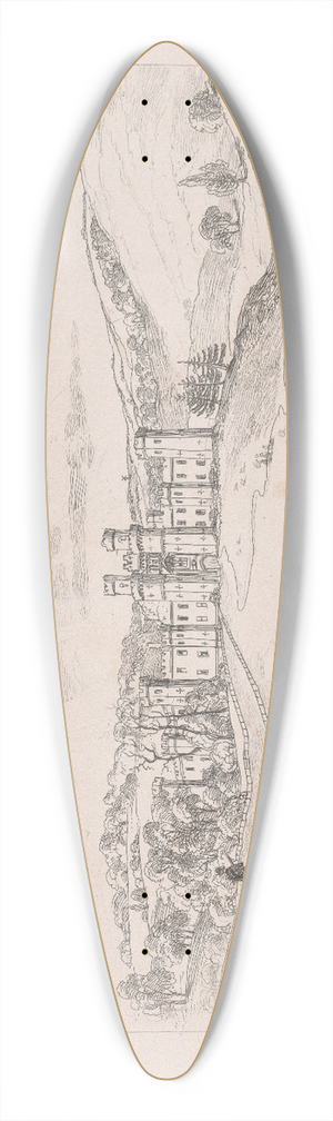 William Henry Brooke - Herstmonceux Castle from the South 39.3 inch art pintail longboard deck