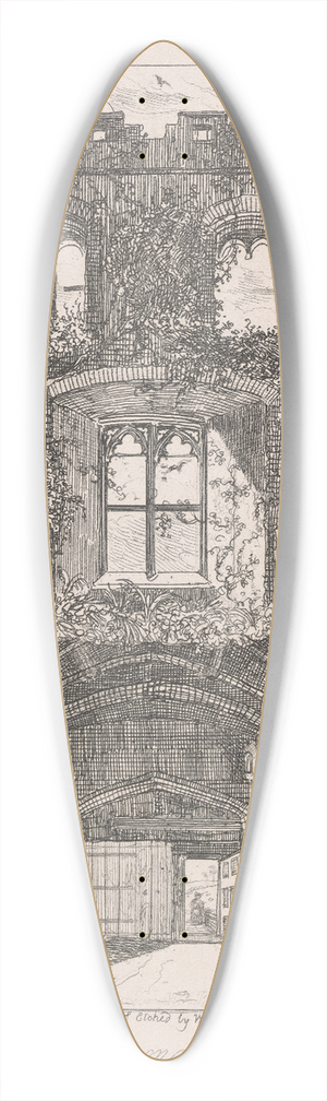 William Henry Brooke - Herstmonceux Castle, Interior of Porters Lodge and Gateway Tower 39.3 inch art pintail longboard deck
