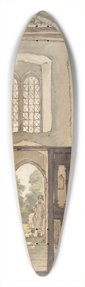 William Henry Hunt - Interior of the Belfry, Bushey Church 39.3 inch art pintail longboard deck