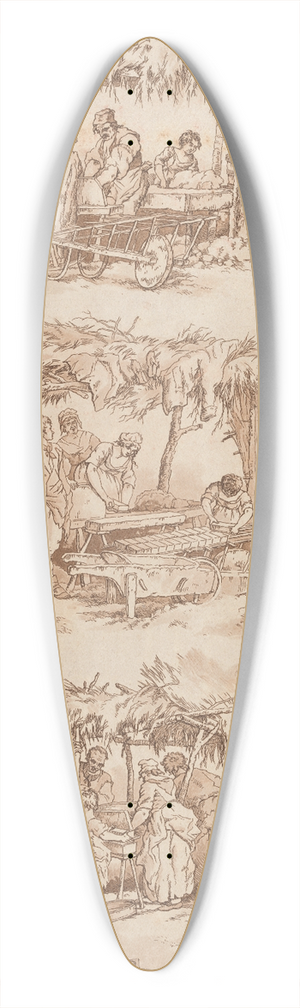 William Henry Pyne - Brickmakers 39.3 inch art pintail longboard deck