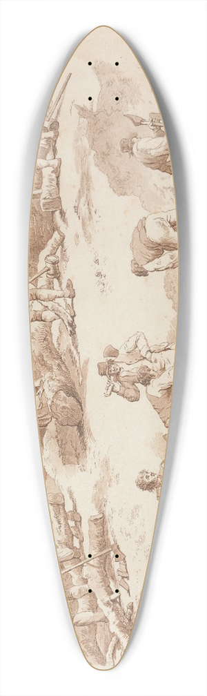 William Henry Pyne - Woodmen 39.3 inch art pintail longboard deck