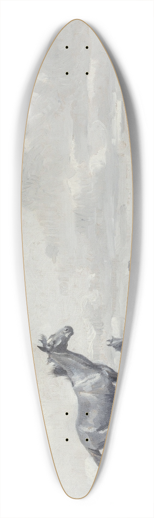 William Herbert Dunton - He Roamed the Open Range 39.3 inch art pintail longboard deck