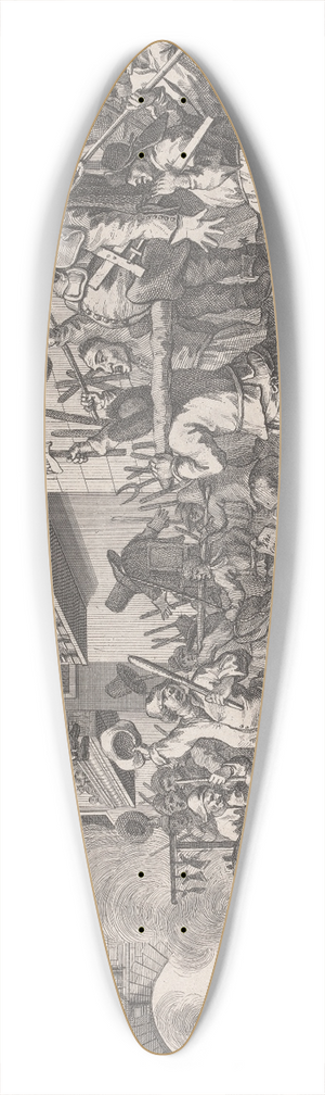 William Hogarth - Burning ye Rumps at Temple-Barr (no.11) 39.3 inch art pintail longboard deck