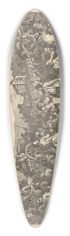 William Hogarth - Plate 11, The Idle Prentice Executed at Tyburn 39.3 inch art pintail longboard deck