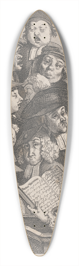 William Hogarth - Scholars at a Lecture (A Chorus of Singers) 39.3 inch art pintail longboard deck