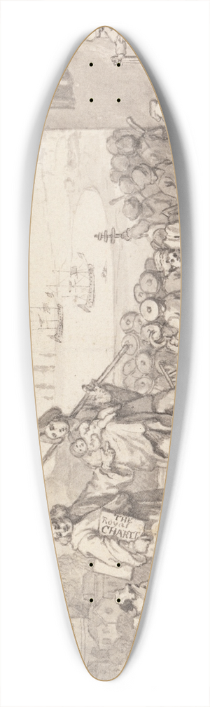 William Hogarth - Study for the Foundlings 39.3 inch art pintail longboard deck