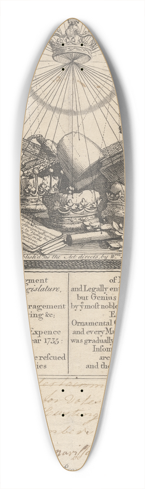 William Hogarth - Subscription Ticket for; Four Prints of an Election 39.3 inch art pintail longboard deck