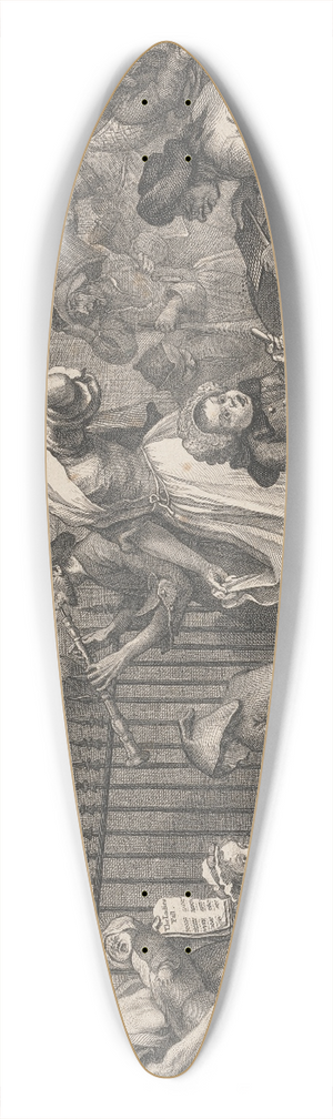 William Hogarth - The Enraged Musician 39.3 inch art pintail longboard deck