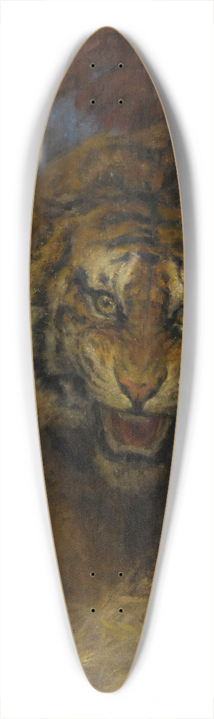 William Huggins - Tiger In The Grass 39.3 inch art pintail longboard deck