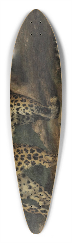 William Huggins - Two leopards 39.3 inch art pintail longboard deck