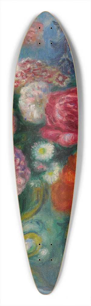 William James Glackens - Bouquet with Poppy 39.3 inch art pintail longboard deck
