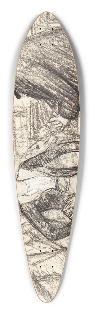 William James Glackens - Couple at a Caf 39.3 inch art pintail longboard deck