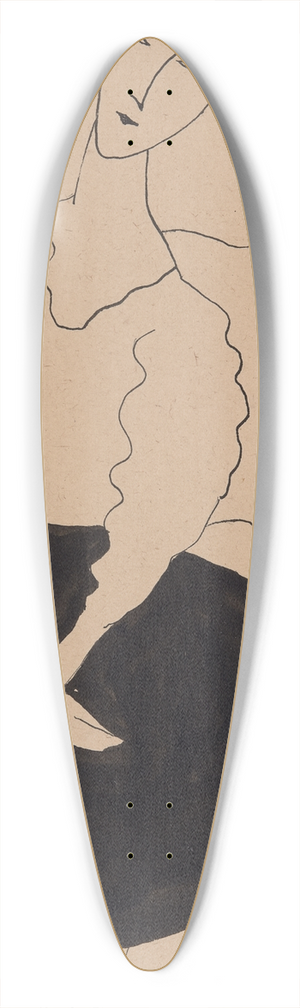 William James Glackens - Portrait of Janet Braguin in the style of AmedeoModigliani 39.3 inch art pintail longboard deck