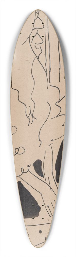 William James Glackens - Portrait of Janet Braguin in the style of HenriMatisse 39.3 inch art pintail longboard deck