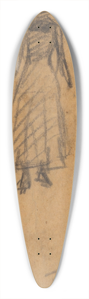 William James Glackens - Sketch ofFigures 39.3 inch art pintail longboard deck