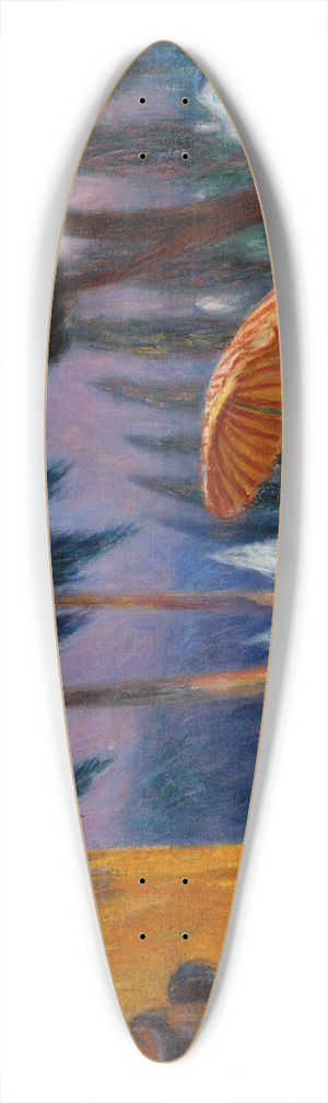 William James Glackens - Sunday on the Marne 39.3 inch art pintail longboard deck