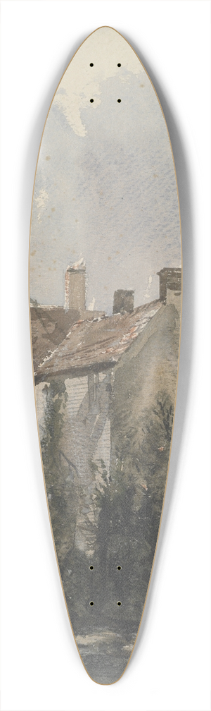 William James Mller - The old mill 39.3 inch art pintail longboard deck