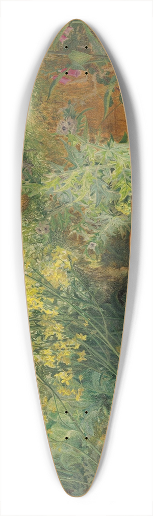 William James Webbe - Chanticleer and the fox 39.3 inch art pintail longboard deck
