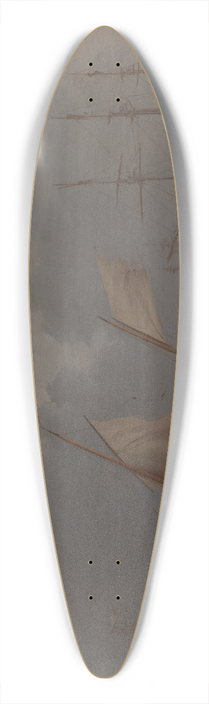 William Joy - A Lugger Driving Ashore in a Gale 39.3 inch art pintail longboard deck