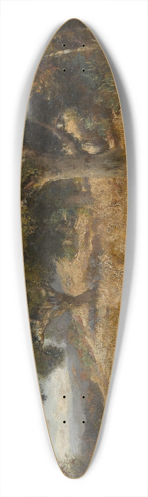 William Keith - Path through California oaks 39.3 inch art pintail longboard deck