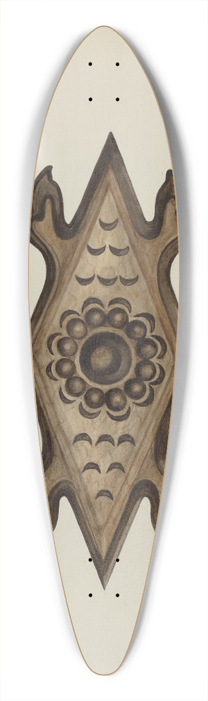 William Kieckhofel - Detail, Side of Confessional 39.3 inch art pintail longboard deck