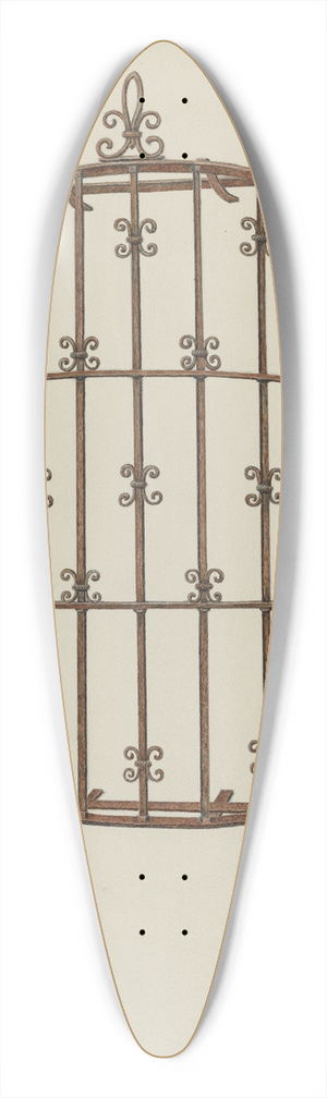 William Kieckhofel - Iron Grille at Window 39.3 inch art pintail longboard deck