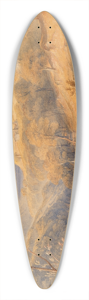 William Leighton Leitch - A Wooded Valley on the Isle of Man 39.3 inch art pintail longboard deck