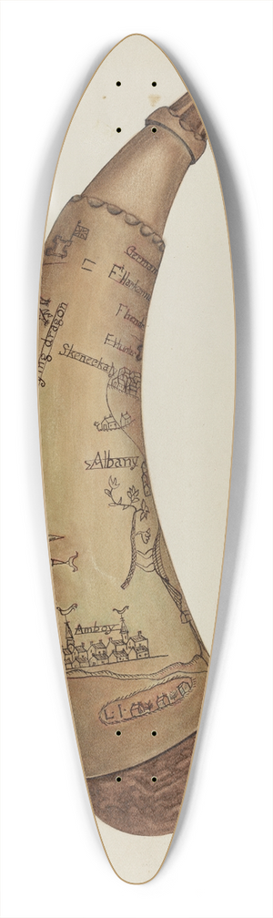 William McAuley - Powder Horn 39.3 inch art pintail longboard deck