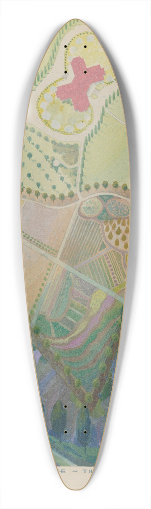 William Merklin - A. M. Ferris Estate 39.3 inch art pintail longboard deck